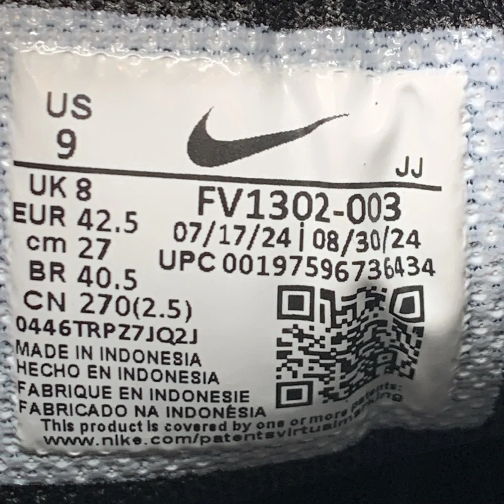 Nike Air Max Verse‎ Black Running Shoes FV1302-003 Men's Sz 9 EU 42.5